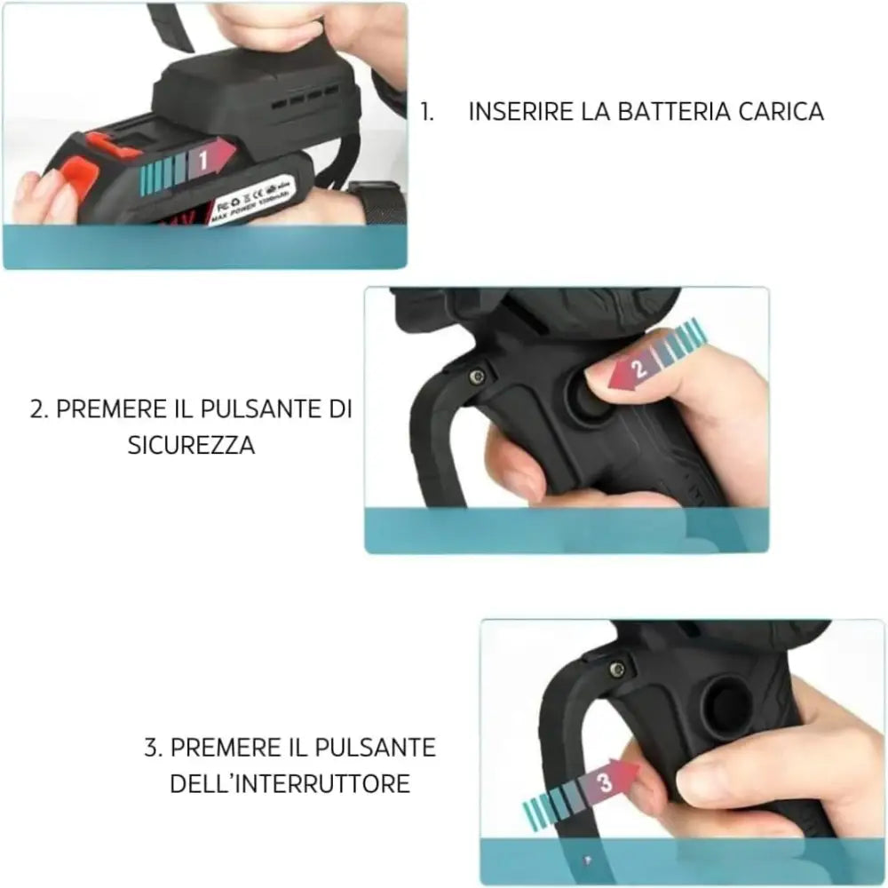 Tagliasiepi a Batteria 72V 5.0Ah con Lama da 50 cm e 2 Batterie Tosasiepi Elettrico Potente e Leggero Inclusa Mini