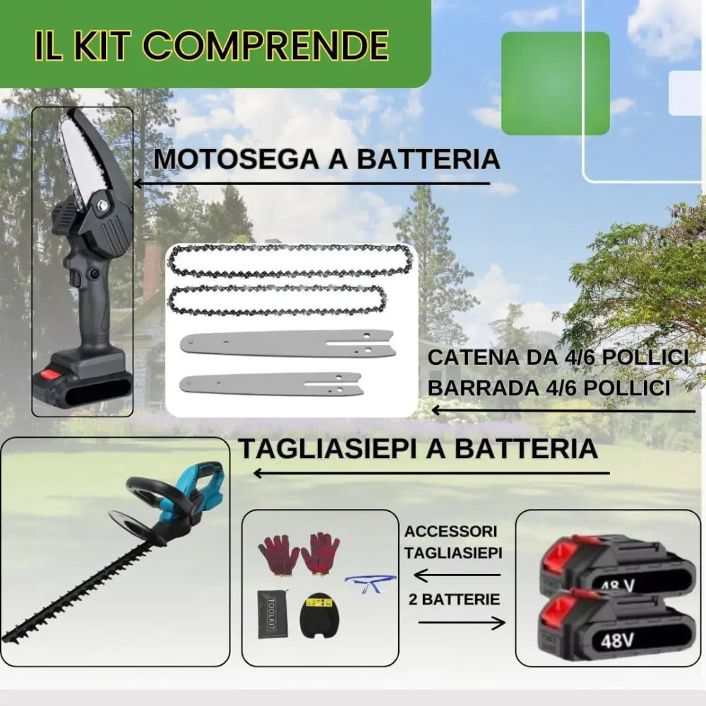 Tagliasiepi a Batteria 72V 5.0Ah con Lama da 50 cm e 2 Batterie Tosasiepi Elettrico Potente e Leggero Inclusa Mini