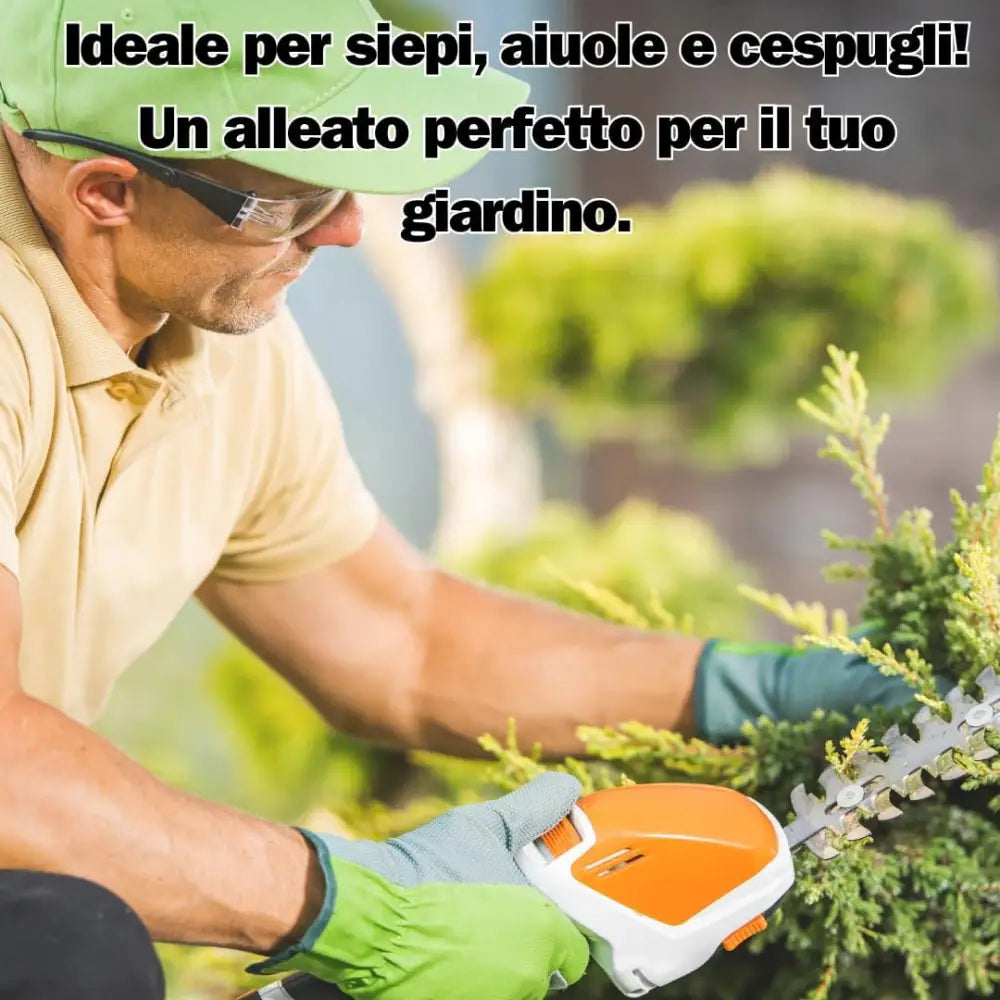Tagliasiepi a Batteria Tosaerba a Batteria 12V Strumento 2 in 1 con Autonomia di 60 Minuti Lame Intercambiabili 14 cm