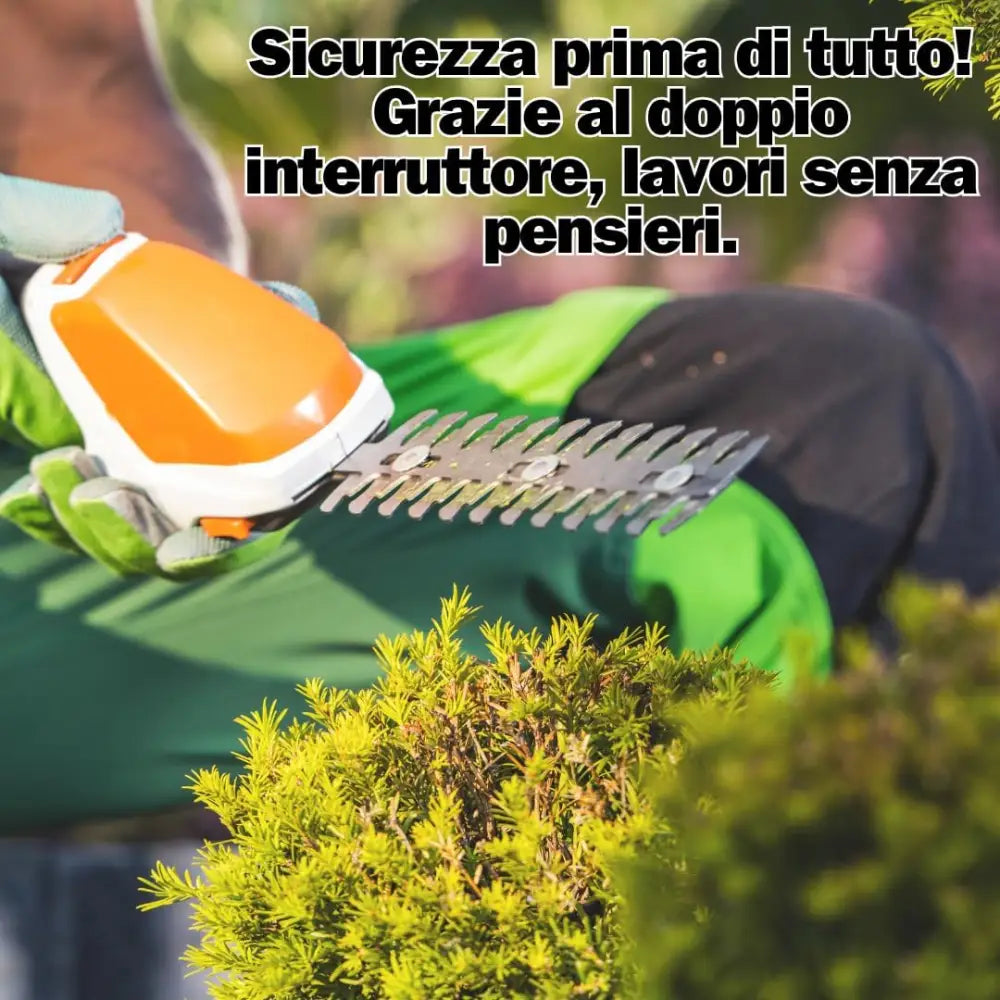 Tagliasiepi a Batteria Tosaerba a Batteria 12V Strumento 2 in 1 con Autonomia di 60 Minuti Lame Intercambiabili 14 cm
