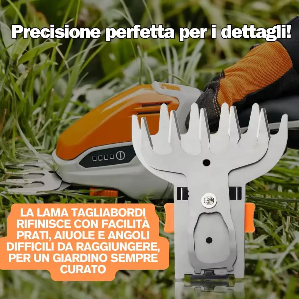 Tagliasiepi a Batteria Tosaerba a Batteria 12V Strumento 2 in 1 con Autonomia di 60 Minuti Lame Intercambiabili 14 cm