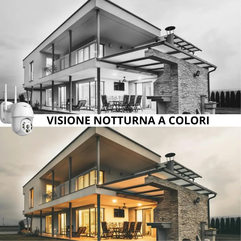 Telecamera Wi-Fi Esterna Videocamera Di Sorveglianza 1080IP Ptz 360° - simple