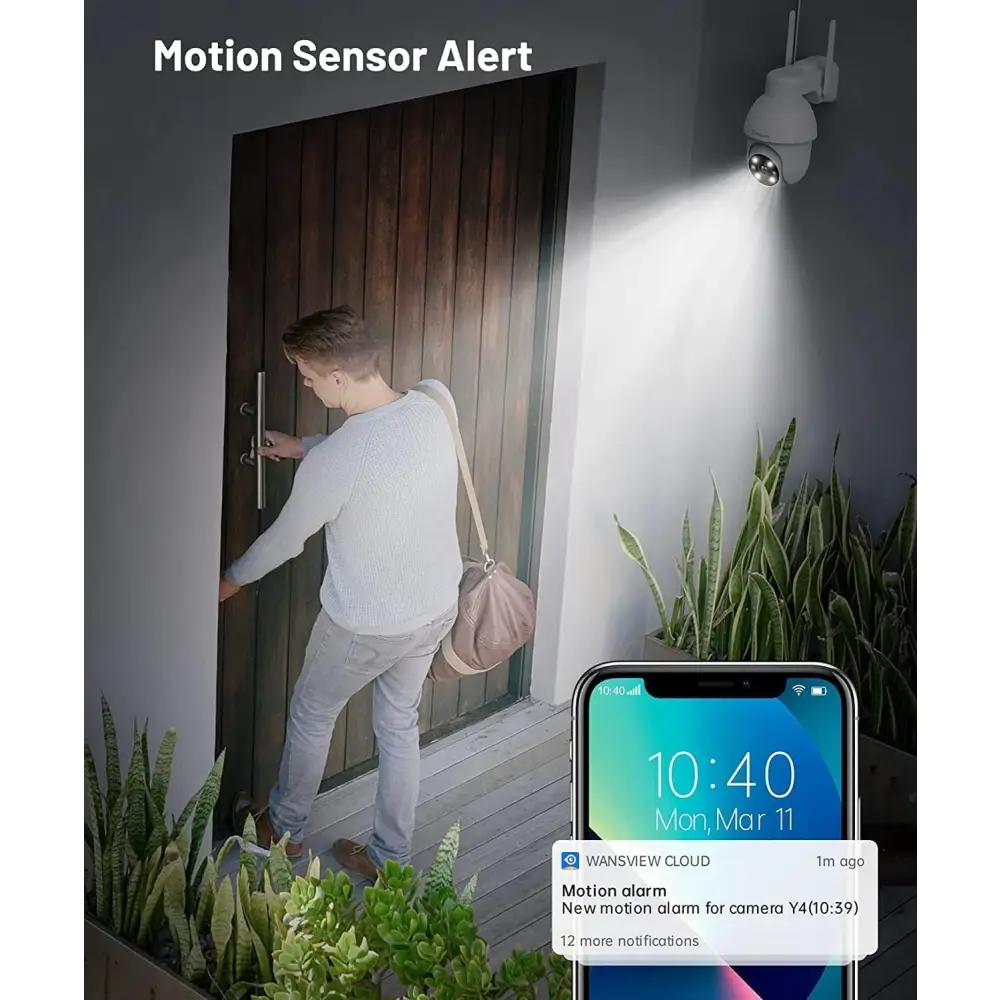 Telecamera Wi-Fi Esterna Videocamera Di Sorveglianza 1080IP Ptz 360° - simple