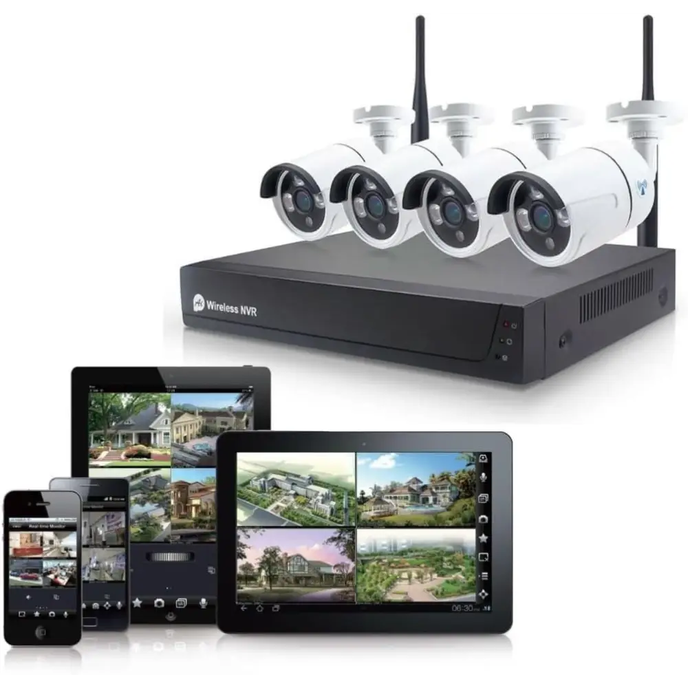 Telecamera Wi-Fi Esterno Kit Videosorveglianza Wireless 4 Canali - simple