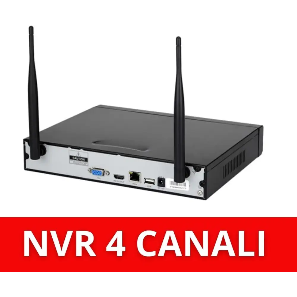 Telecamera Wi-Fi Esterno Kit Videosorveglianza Wireless 4 Canali - simple