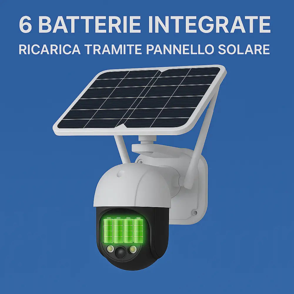Telecamera Wifi Esterno Senza Fili con Pannello Solare Videosorveglianza con Visione Notturna a Colori Telecamera 2K