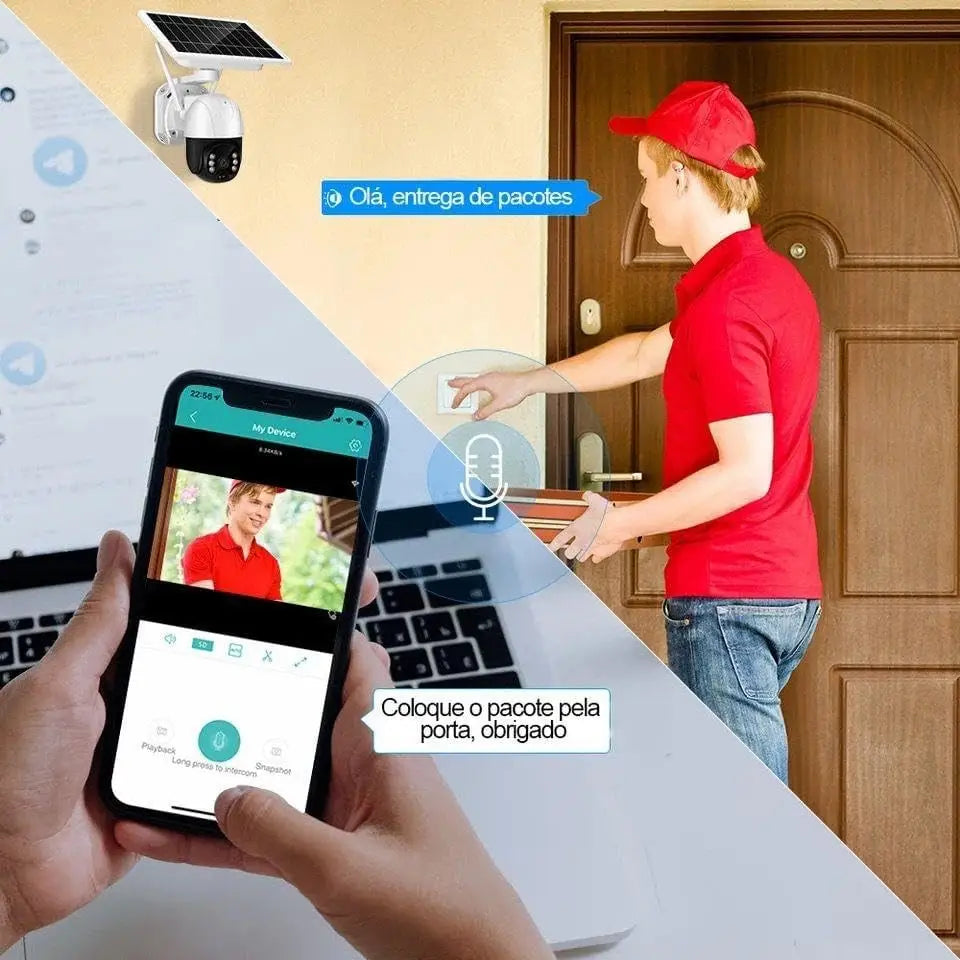 Telecamera Wifi Esterno Senza Fili con Pannello Solare - simple