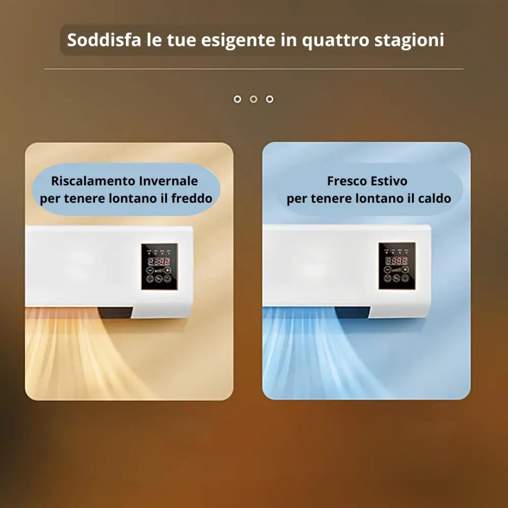 Termoconvettore Elettrico da Parete 1500W con Display LED e Telecomando – Aria Calda/Fredda Temperatura Regolabile