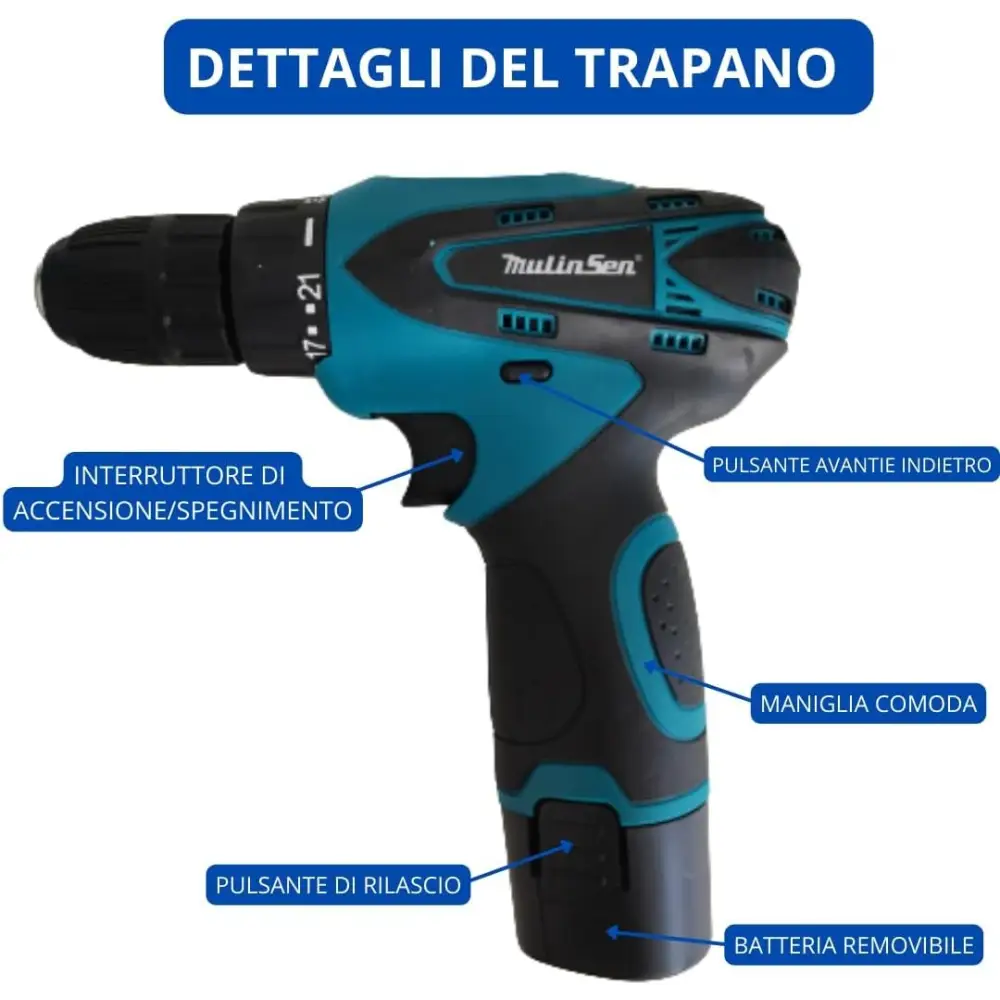 Trapano Avvitatore a Batteria Mini Smerigliatrice Angolare Taglierina Elettrica - simple