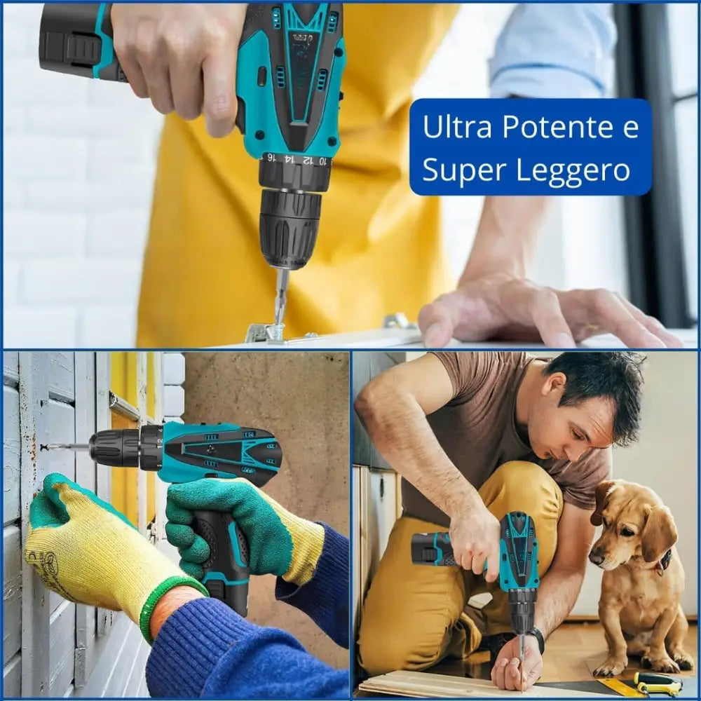 Trapano Avvitatore a Batteria Mini Smerigliatrice Angolare Taglierina Elettrica - simple