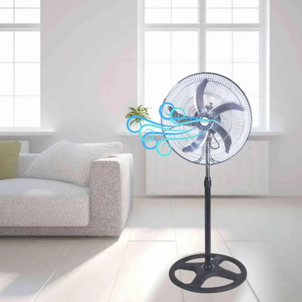 Ventilatore A Piantana Silenzioso Ventilatore Potente Elettrico In Acciaio Con 5 Pale In Alluminio - simple
