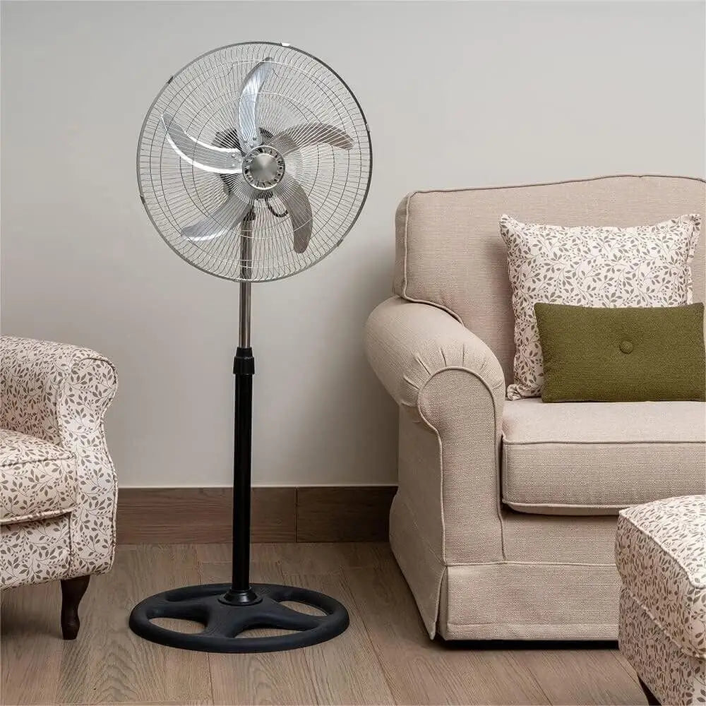 Ventilatore A Piantana Silenzioso Ventilatore Potente Elettrico In Acciaio Con 5 Pale In Alluminio - simple