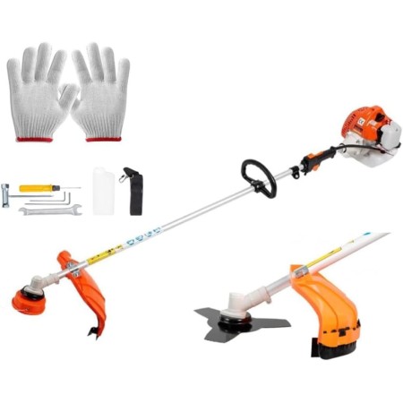 52cc Petrol Brushcutter, Professional 2-in-1 Hedge Trimmer