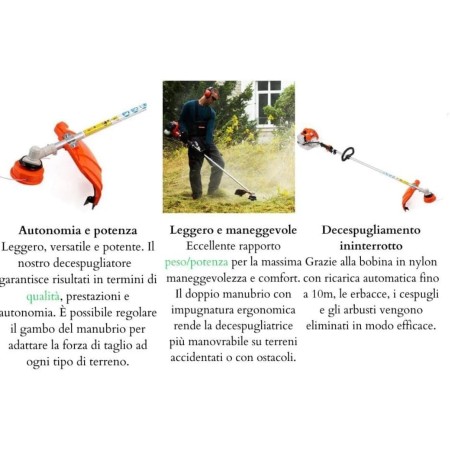 52cc Petrol Brushcutter, Professional 2-in-1 Hedge Trimmer