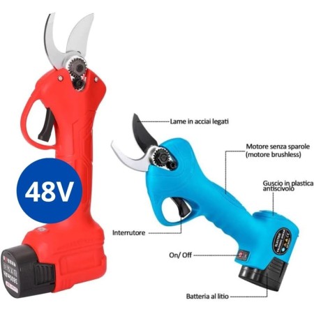 Pruning Shears with 2 x 48V Batteries Branch Cutter