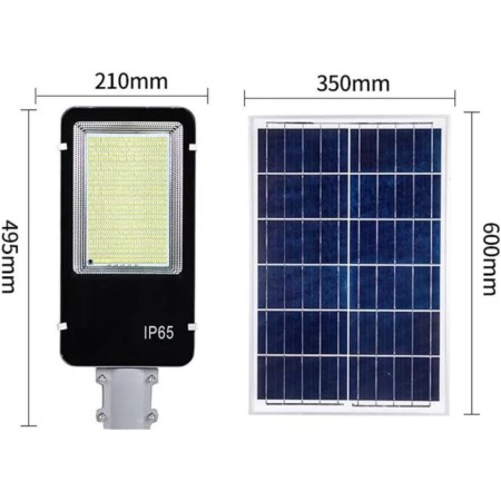 Outdoor Solar Streetlight 400W with Photovoltaic Panel, LED 6500K Cold White