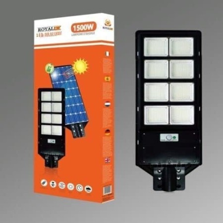 Outdoor LED Streetlight with Solar Panel 1500W, 6500K Cool White