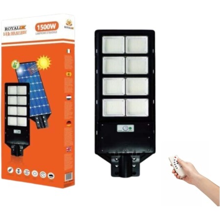 Outdoor LED Streetlight with Solar Panel 1500W, 6500K Cool White