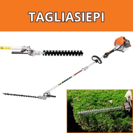 4-in-1 Multifunction Petrol Brushcutter with Lawnmower