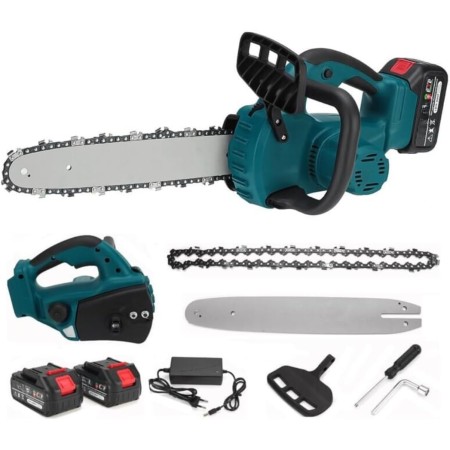 Cordless Chainsaw for Pruning, 12 inch Electric Saw, with 2 Batteries