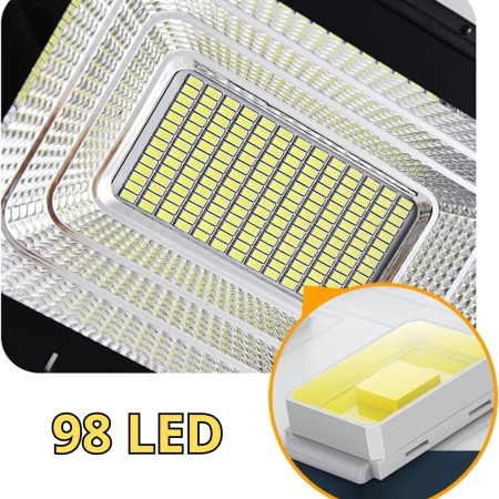 Faro LED Esterno 100W con Pannello Solare, Luce Solare 98 Potenti LED