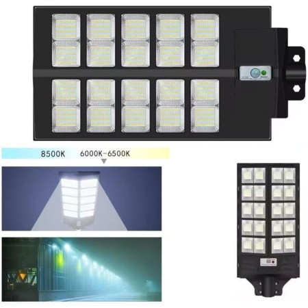 Lampione LED Esterno con Pannello Solare 1200W