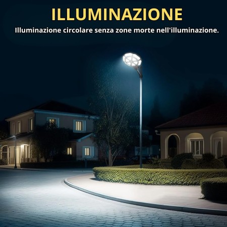 Lampione Solare Led Esterno, Lampione da Giardino 1000Watt forma Ufo