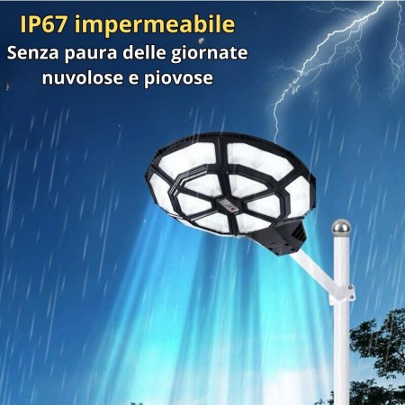 Lampione Solare Led Esterno, Lampione da Giardino 1000Watt forma Ufo