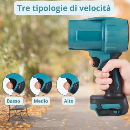 Soffiatore a Batteria, Mini Soffiatore per Foglie con Turbocompressore