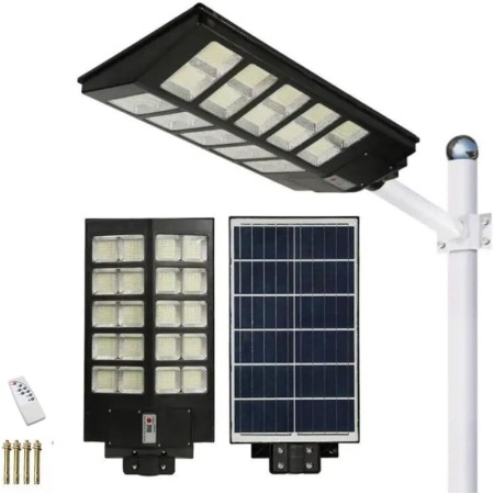 Lampione LED Esterno con Pannello Solare 1000W, 6500K