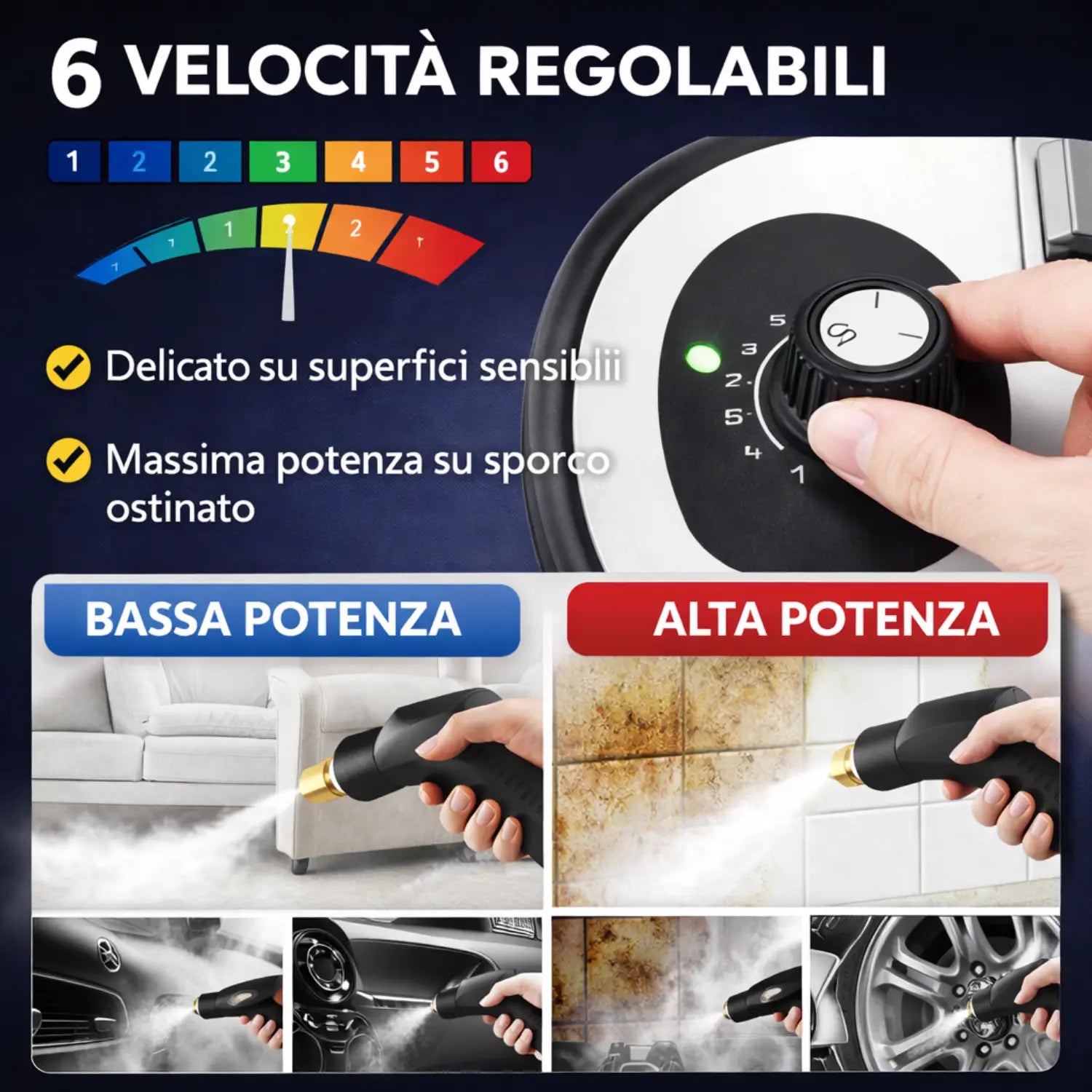 Pulitore a Vapore 1,2L Professionale | Pulizia Profonda per Casa e Auto