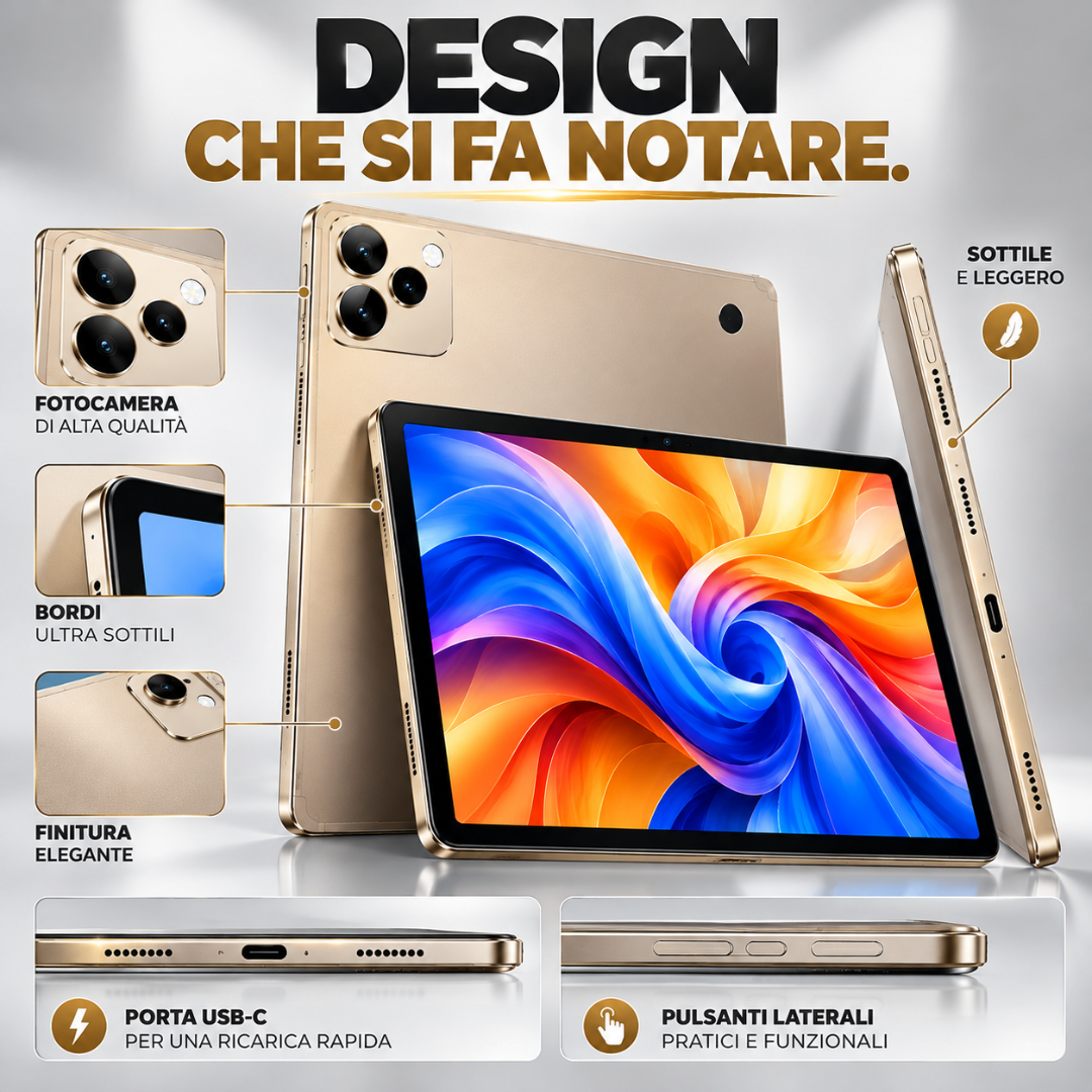 Tablet i17 Pro Android 15 – 256GB, Display IPS, Batteria 8000mAh  Studio e Intrattenimento