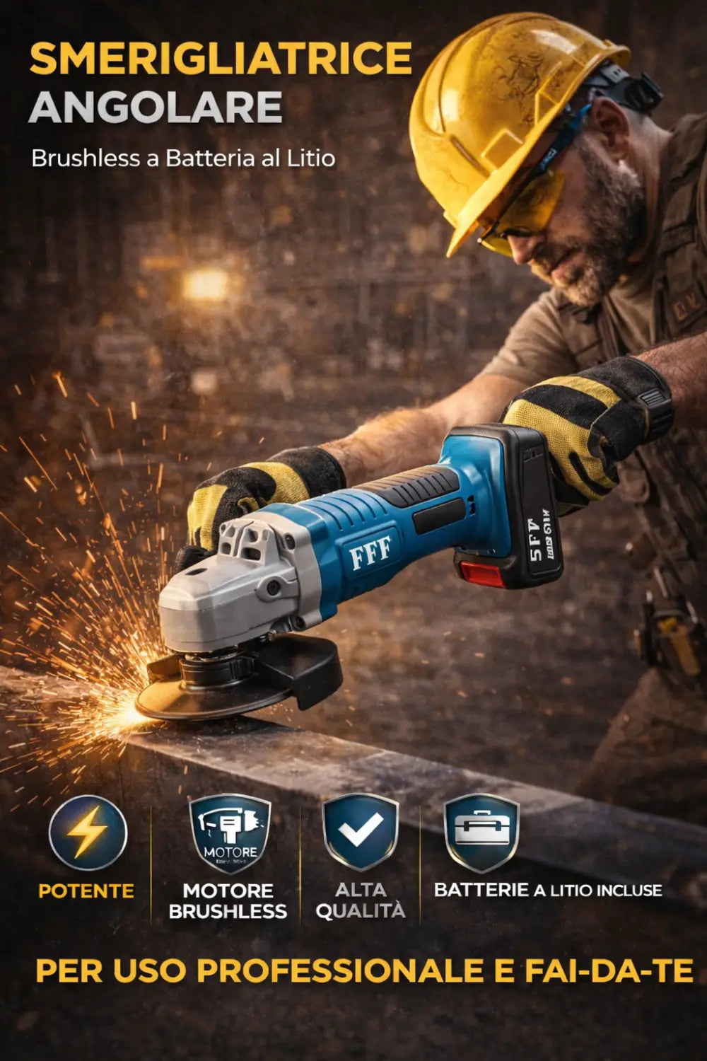Kit Completo Professionale Fai da Te 4 in 1 con Trapano Avvitatore a Batteria Trapano a Percussione Trapano a Martello