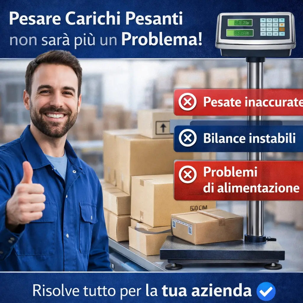 Bilancia Digitale Elettronica Professionale da 300 Kg con Display Bilancia Industriale Ricaricabile per Utilizzo