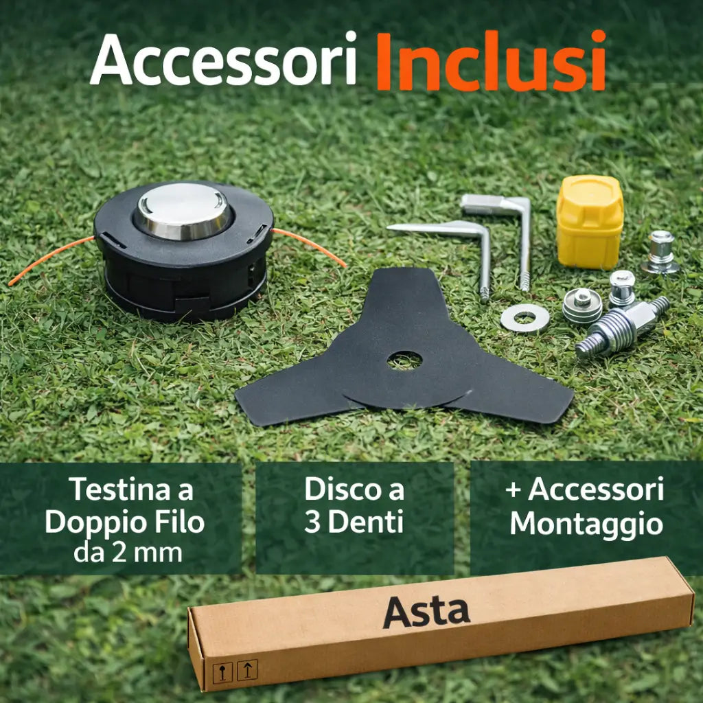Decespugliatore a Scoppio 52cc - Tagliasiepi Professionale 2 in 1 per La Cura del Tuo Giardino