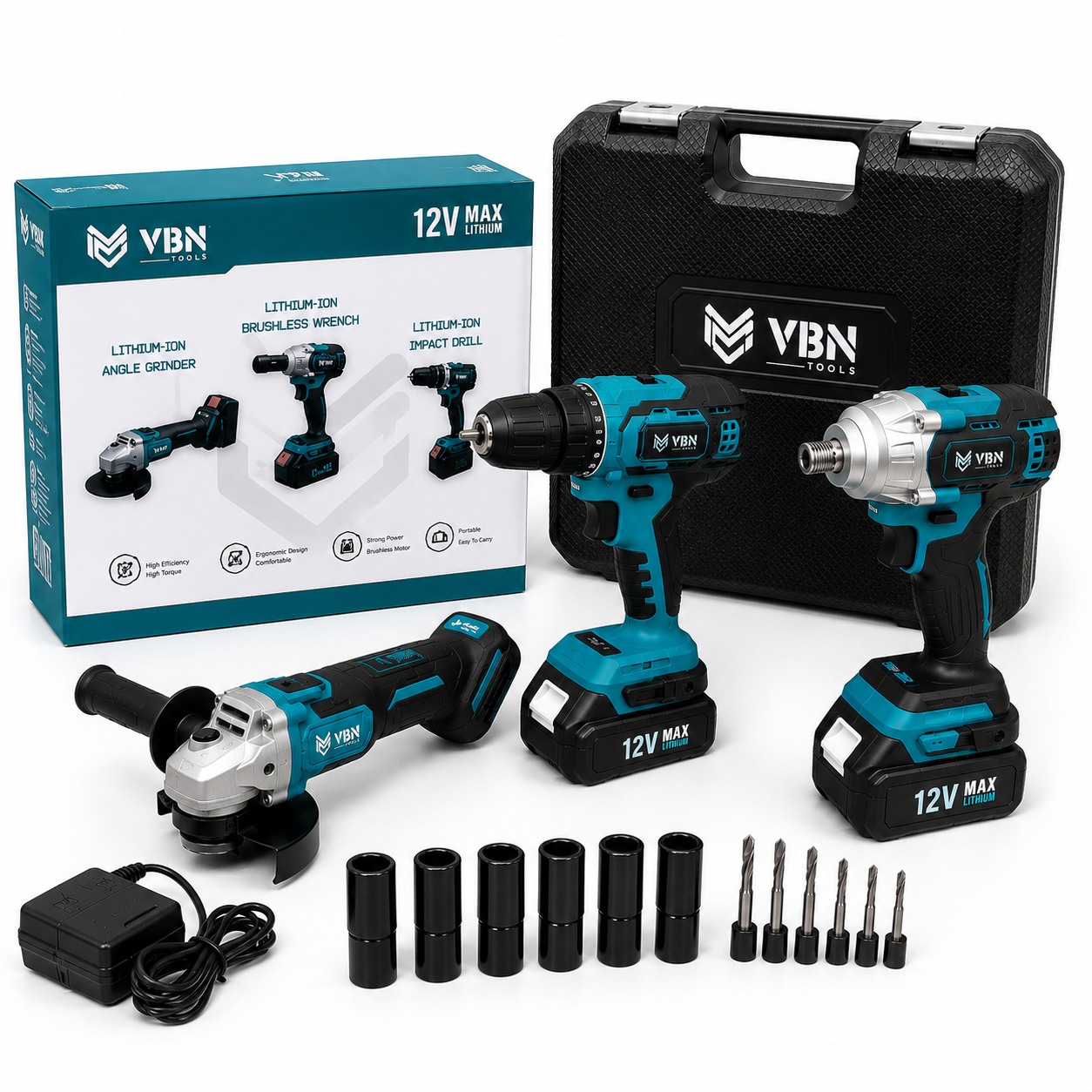 Kit 3 in 1 Trapano Avvitatore Avvitatore a Impulsi Smerigliatrice a Batteria