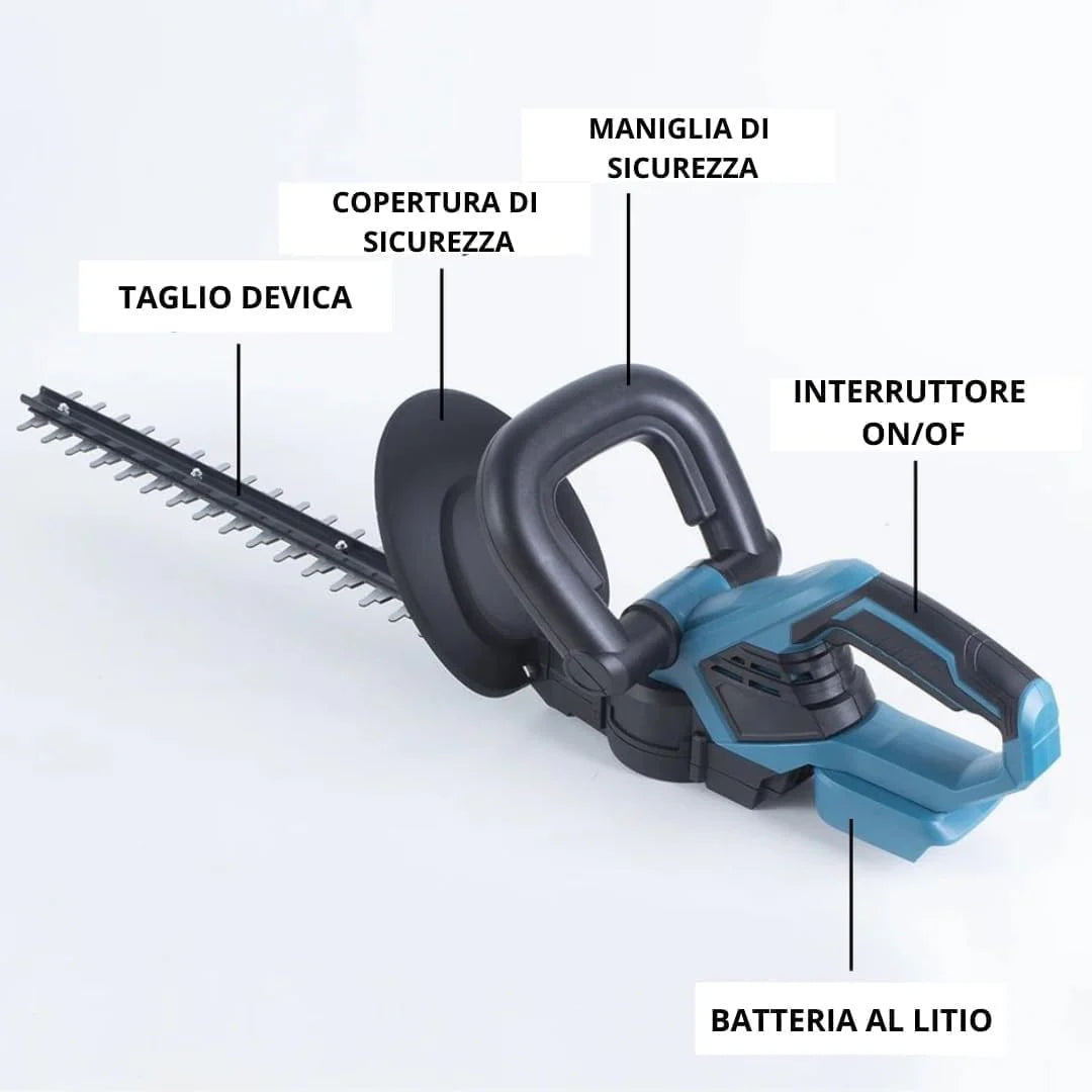 Tagliasiepi a Batteria 72V 5.0Ah con Lama da 50 cm e 2 Batterie Tosasiepi Elettrico Potente e Leggero Inclusa Mini
