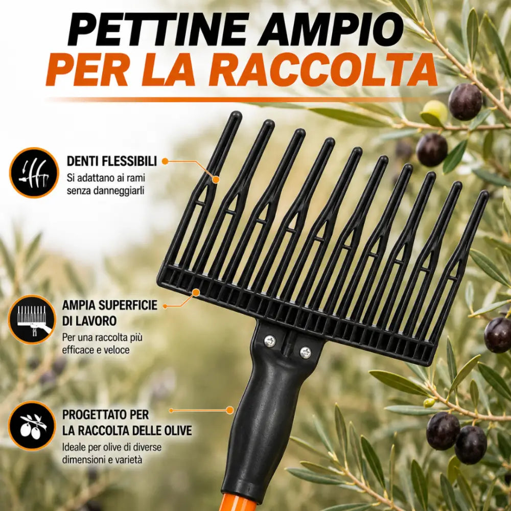Abbacchiatore per Olive a Batteria Scuotitore Elettrico Telescopico con Batteria 12V 400W - Abbacchiatore Olive