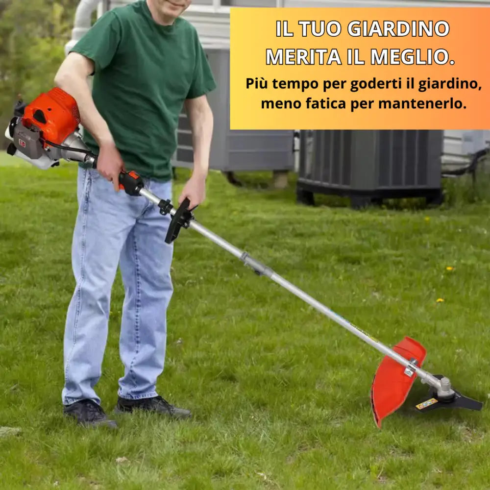 Decespugliatore a Scoppio 52cc Tagliasiepi Professionale 2 in 1 - Decespugliatore a Scoppio