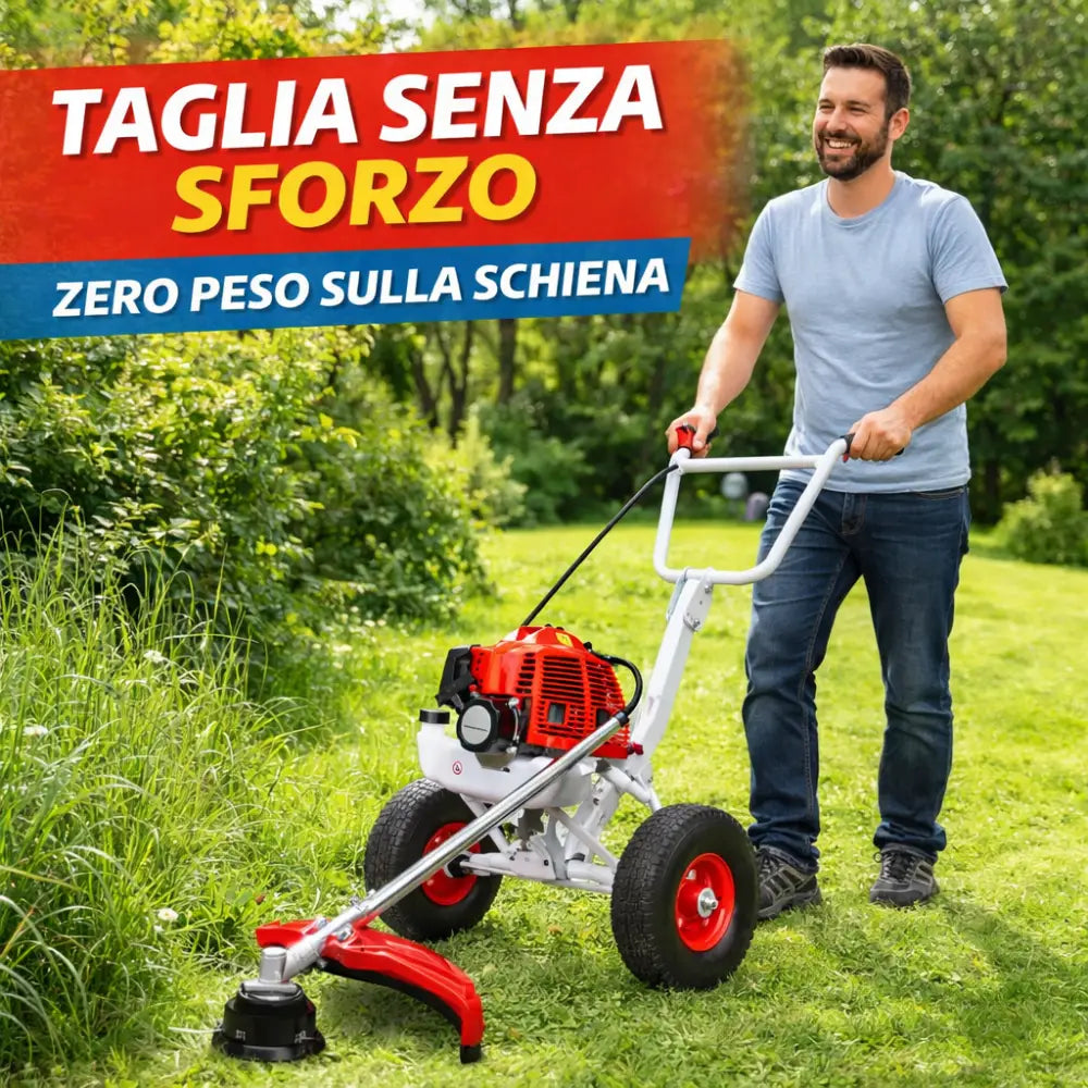 Decespugliatore a Scoppio con Ruote 63CC Potente Preciso e Senza Fatica. - Decespugliatore a Scoppio