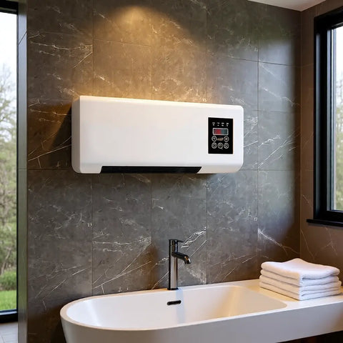 Termoconvettore Elettrico da Parete 1500W con Display LED e Telecomando – Aria Calda/Fredda Temperatura Regolabile