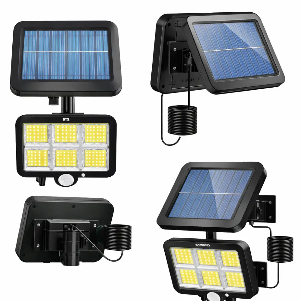 Faretti Solari LED Esterno 2 Pezzi | 100 LED con Sensore di movimento. - Faretti Solari LED
