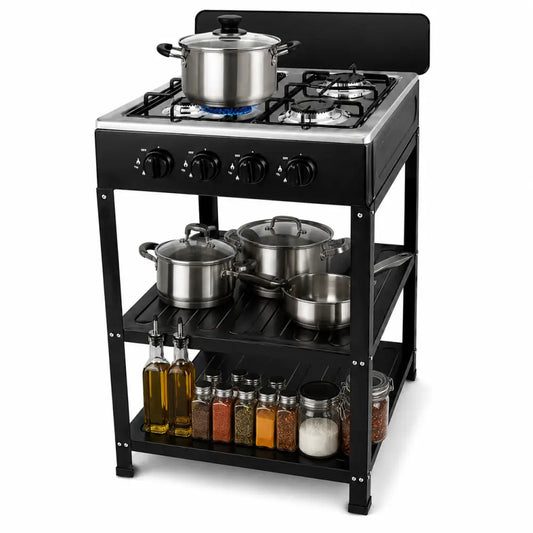 Fornello a Gas 4 Fuochi AMC da Esterno con Ripiani Cucina Outdoor Professionale in Offerta - FORNELLO A GAS