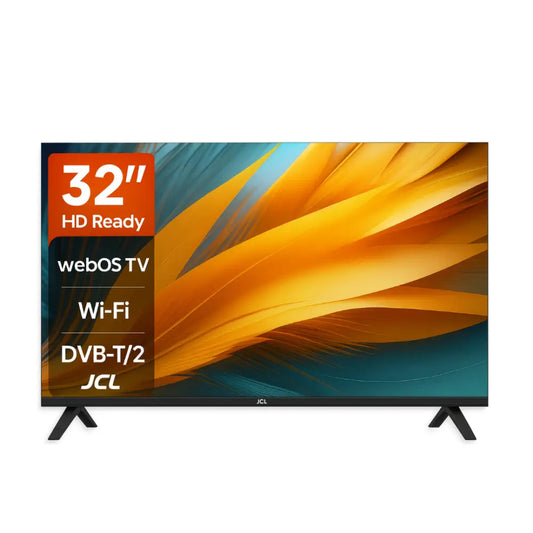 JCL Smart TV 32 Pollici HD Ready (720p) Sistema webOS TV 8.1 WiFi/Ethernet Netflix & YouTube Triplo HDMI