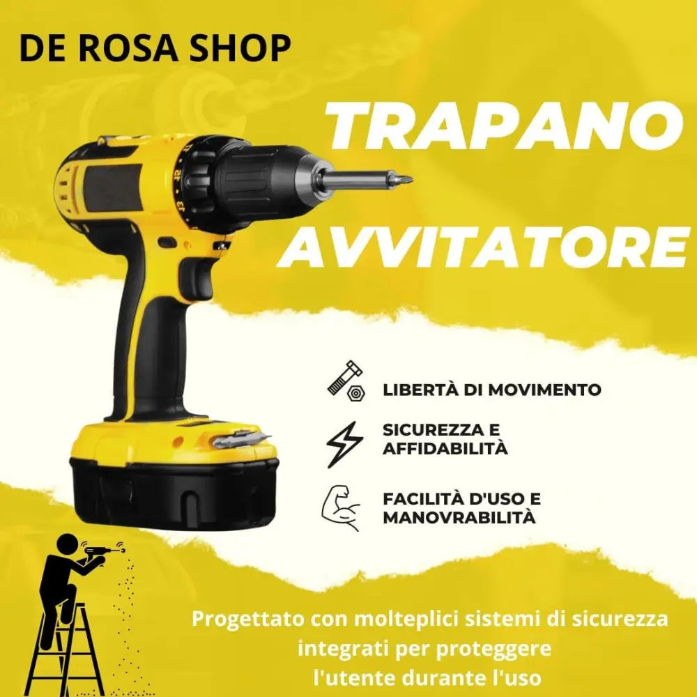 Kit 3 in 1 Trapano Avvitatore Avvitatore a Impulsi Smerigliatrice a Batteria - Trapano Avvitatore