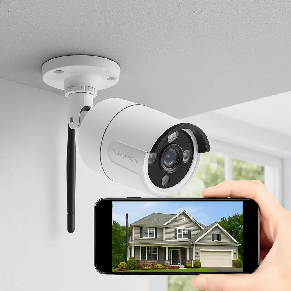 Kit Videosorveglianza Wireless HD 4 Telecamere WiFi Sistema IP Remoto con NVR Supporto 5G e Connessione LAN Sistema