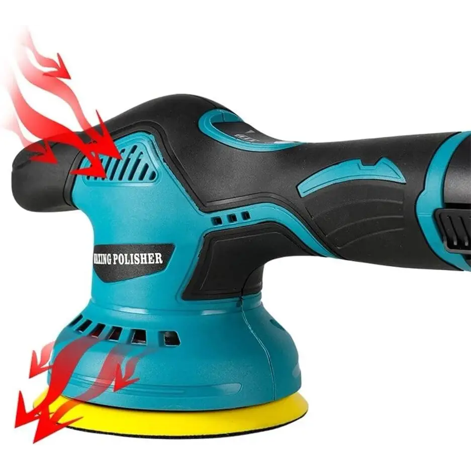Lucidatrice Auto Orbitale Kit Professionale con 2 Batterie Spugna da 125 mm 8 Velocità Regolabili - Sega Circolare