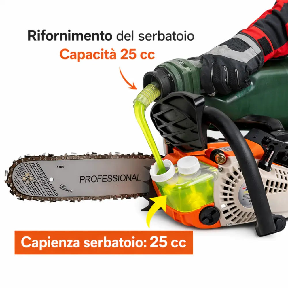 Motosega a Scoppio 25cc Professionale Potenza Controllo e Affidabilità. - Motosega a Scoppio 25cc