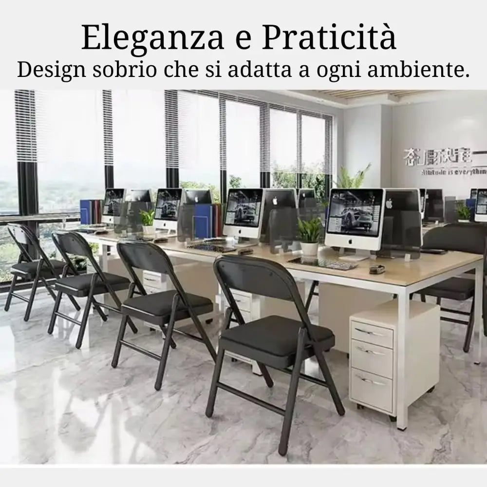 Sedie Pieghevoli da Esterno Set da 6 Sedie con Struttura in Metallo Robusto - Idropulitrice a Batteria