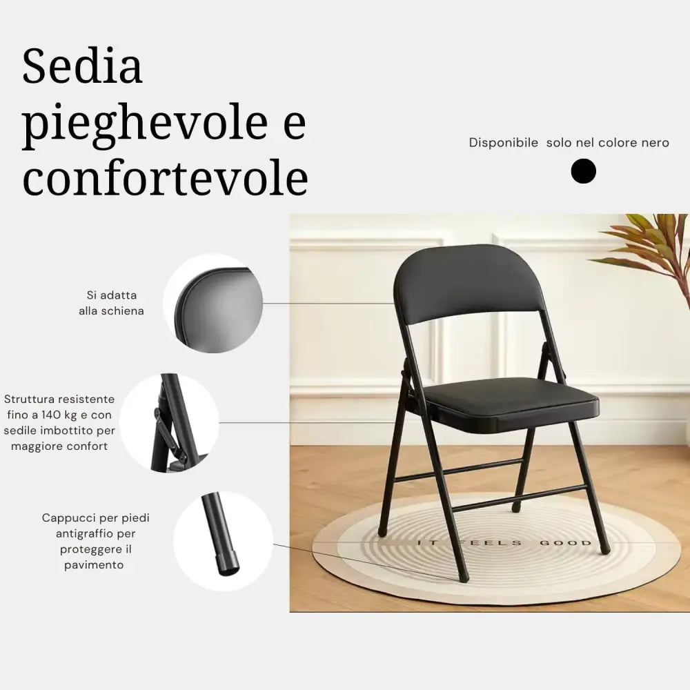 Sedie Pieghevoli da Esterno Set da 6 Sedie con Struttura in Metallo Robusto - Idropulitrice a Batteria